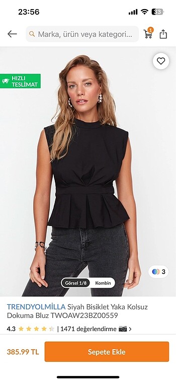 Siyah Abiye Bluz - Görsel 2