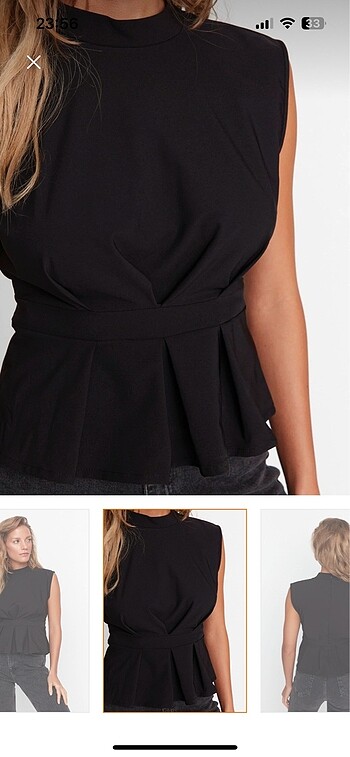 Siyah Abiye Bluz - Görsel 3