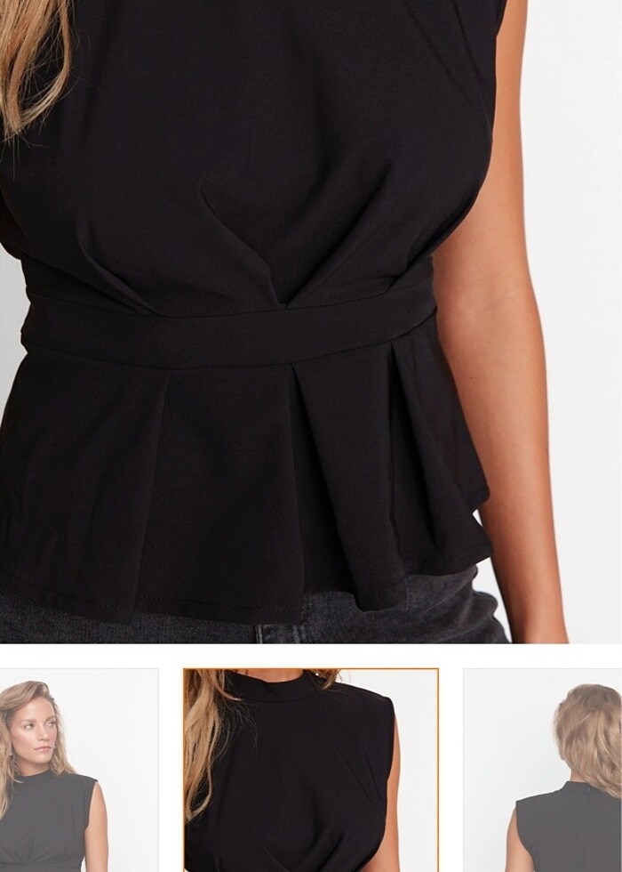 Siyah Abiye Bluz - Görsel 3