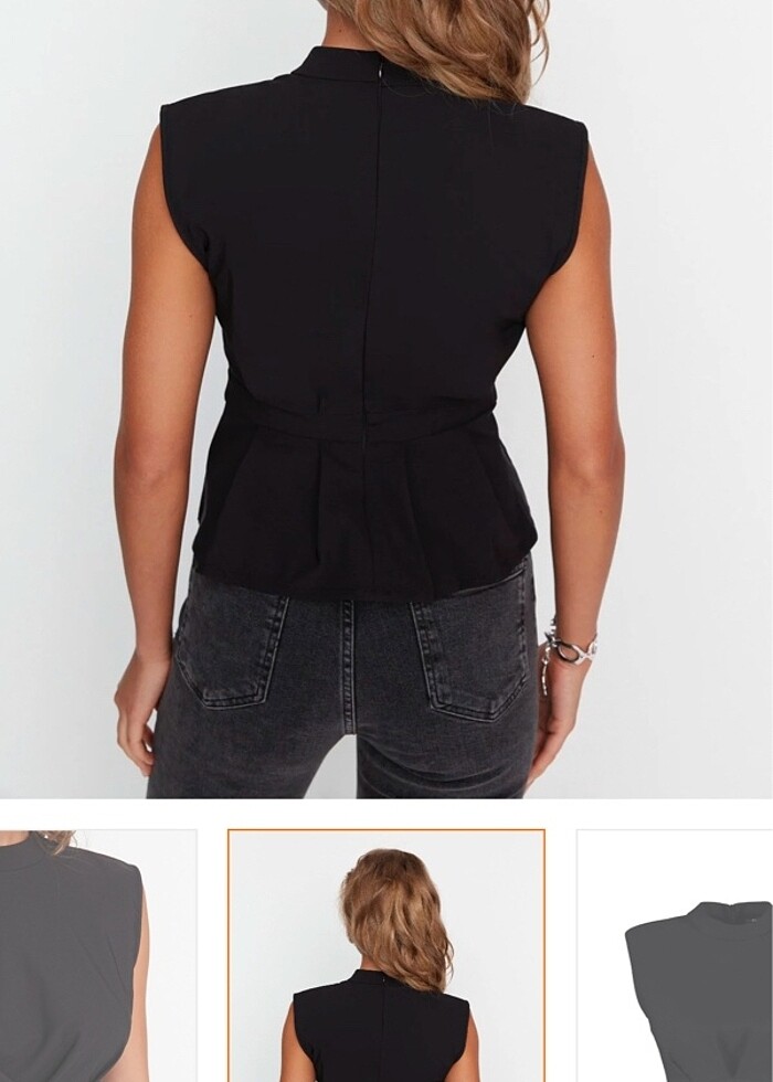 Siyah Abiye Bluz - Görsel 4