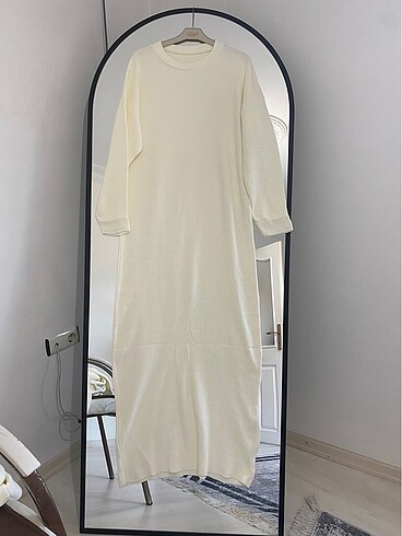 xl Beden Triko beyaz tesettür elbise