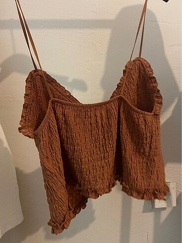 s Beden fırfırlı crop top