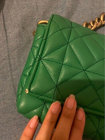zara yeşil çanta - Görsel 5
