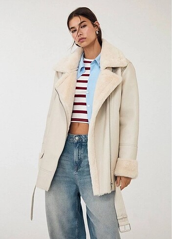 STRADIVARIUS SUNİ DERİ KÜRKLÜ CEKET