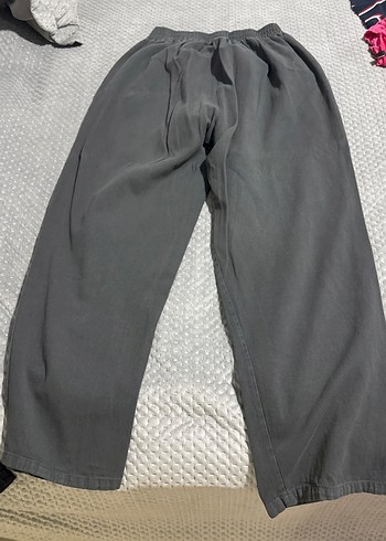 xl Beden gri Renk Gri Keten Kadın Pantolon Pilili Rahat Kesim