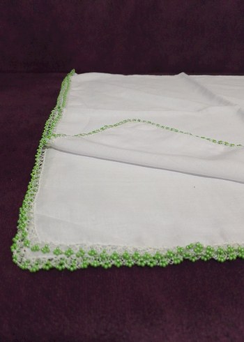 Yeşil Boncuklu Örgü Saç Aksesuarı - Görsel 3