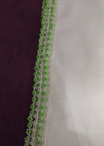 Yeşil Boncuklu Örgü Saç Aksesuarı - Görsel 2