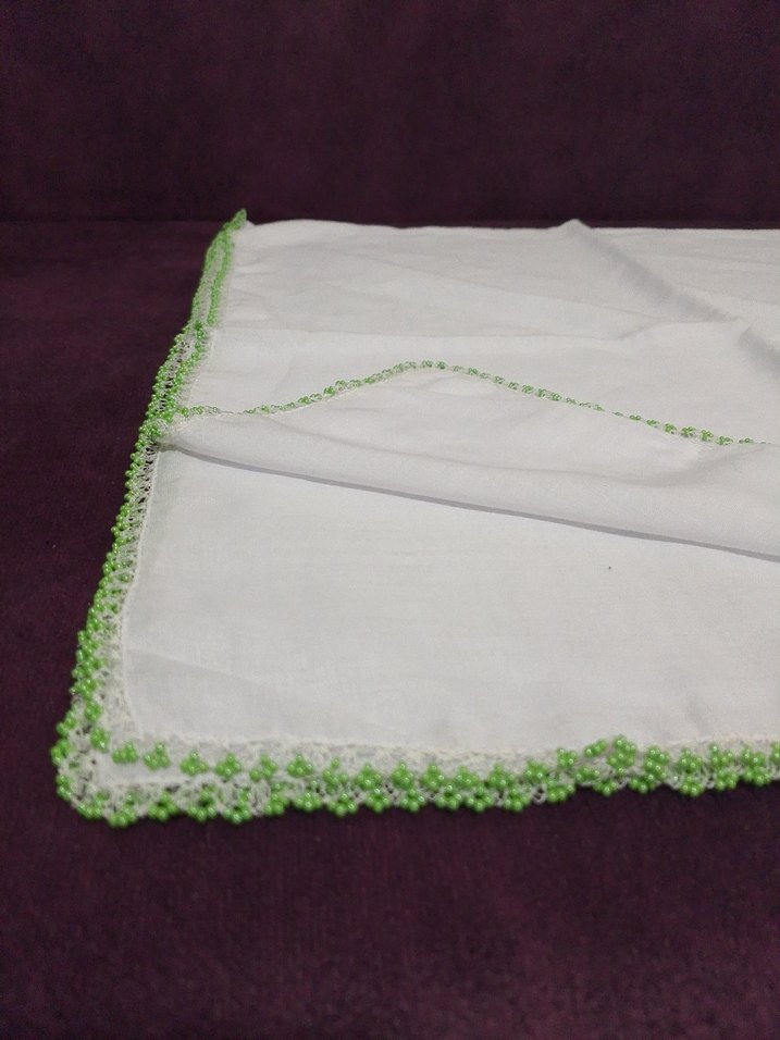 Yeşil Boncuklu Örgü Saç Aksesuarı - Görsel 3