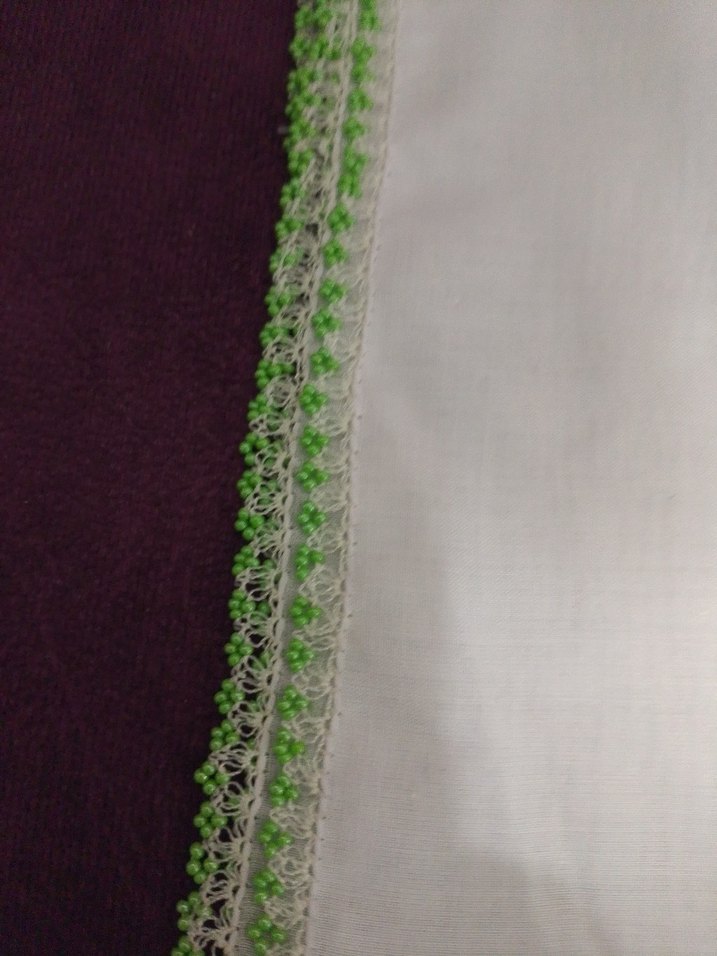 Yeşil Boncuklu Örgü Saç Aksesuarı - Görsel 2