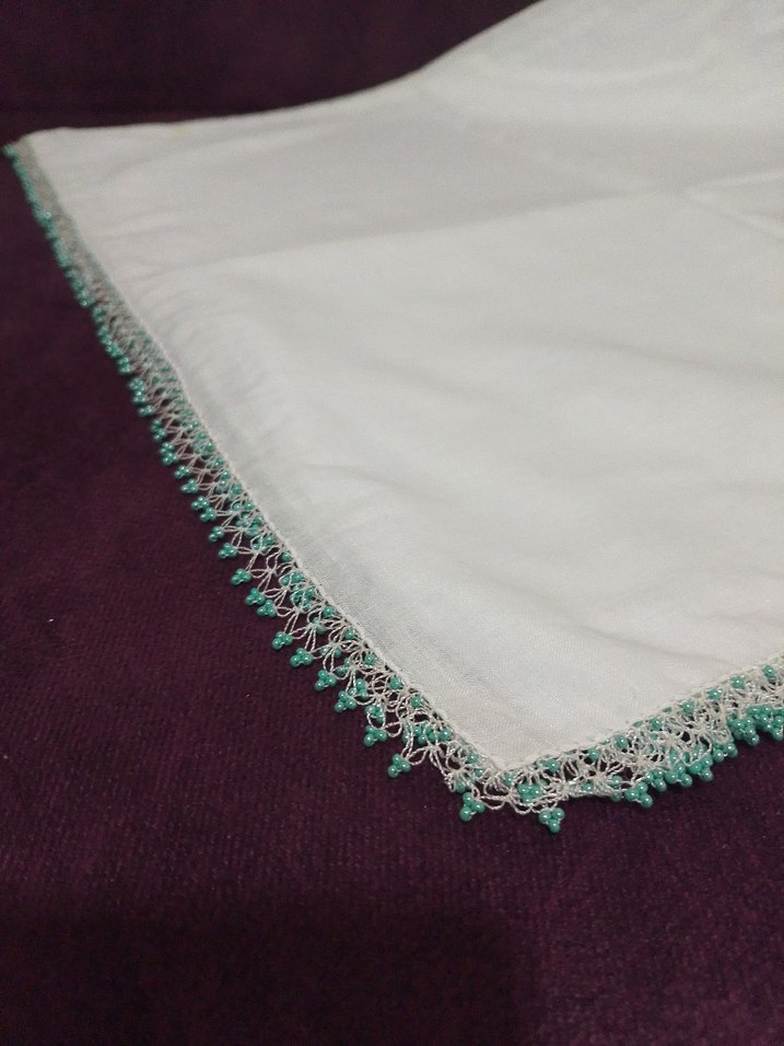 Yeşil Boncuklu Örgü Saç Aksesuarı - Görsel 4