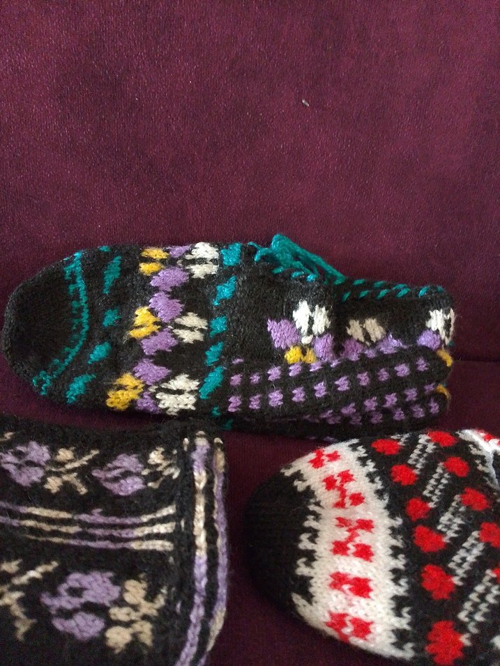 Nakışlı Örgü Kadın Ev Terlikleri - Görsel 4