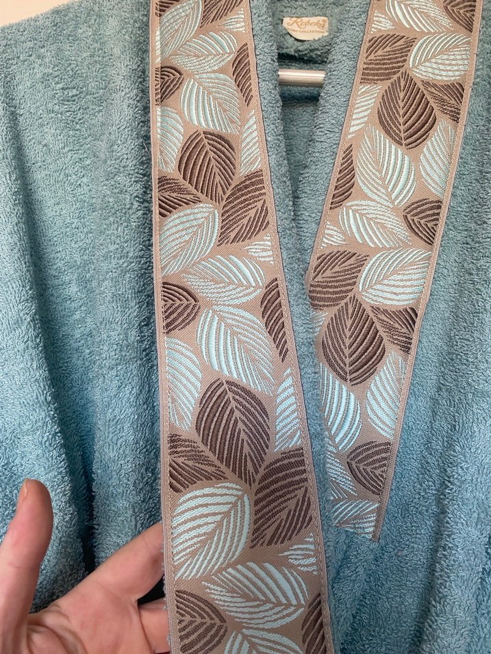 Nakışlı Bohem Yeşil ve Mavi Bornoz - Görsel 2