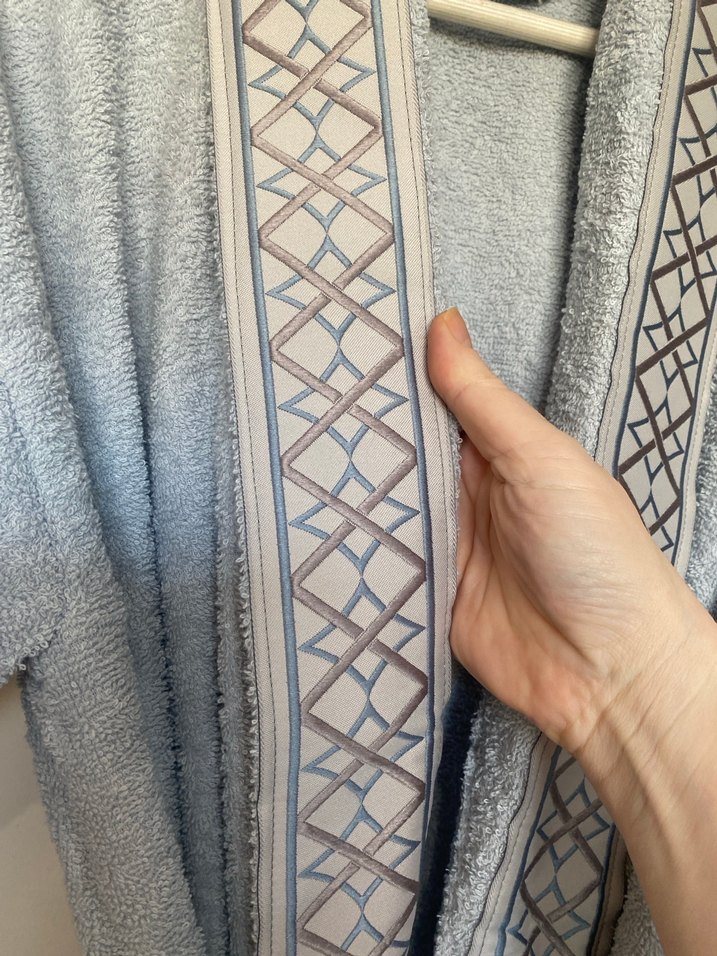 Gri Nakışlı Bohem Bornoz - Görsel 2