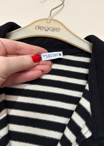 Siyah Çizgili Polo Tişört - Görsel 2