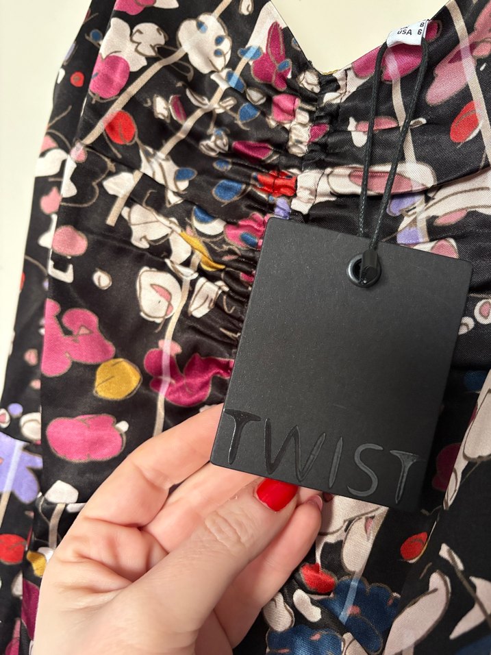 Saten Çok Renkli Uzun Kadın Elbise - Görsel 2