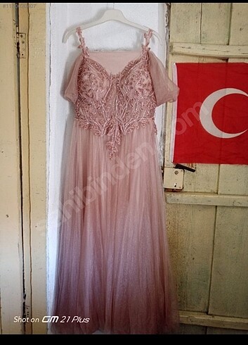 44 Beden pembe Renk Pembe abiye