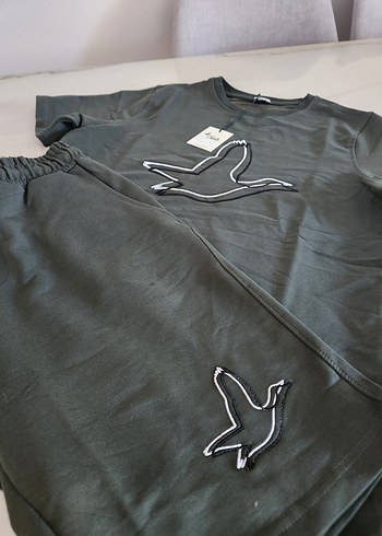 Erkek haki Baskılı Kısa Kollu takım - Görsel 5