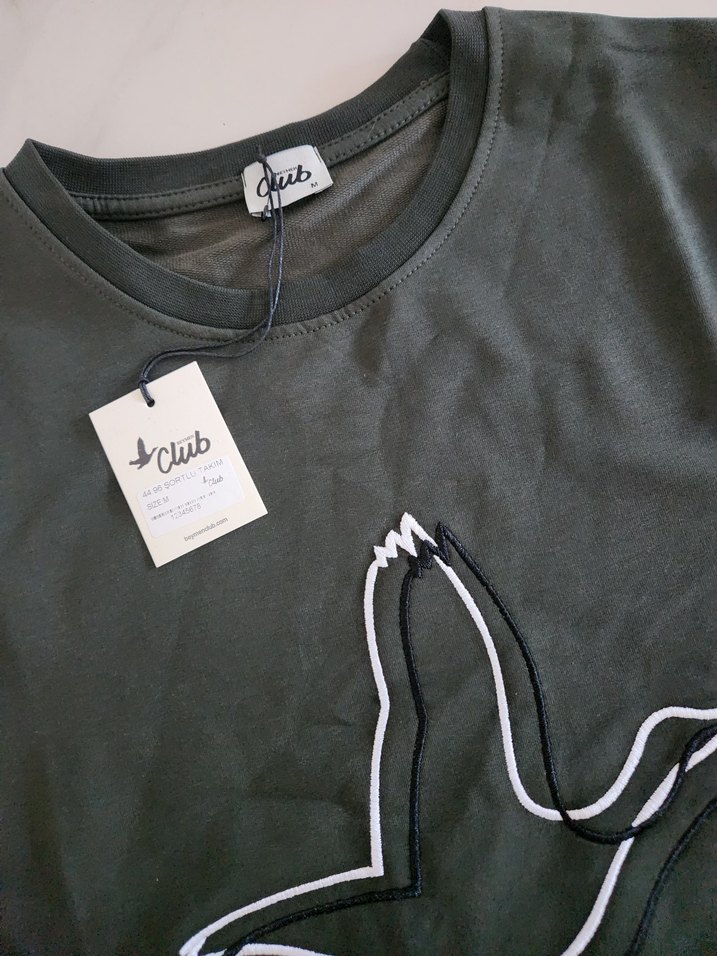 Erkek haki Baskılı Kısa Kollu takım - Görsel 4