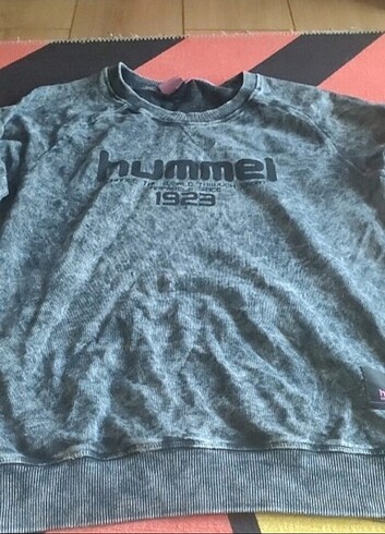 xxl Beden gri Renk Orjinal Hummel eskitme model baharlık ince sweatshirt