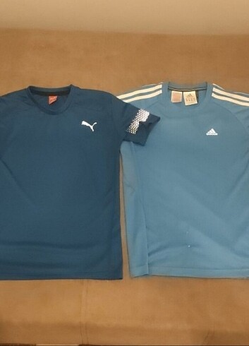 Adidas Erkek cocuklari için puma ve adidas marka mavi tişört