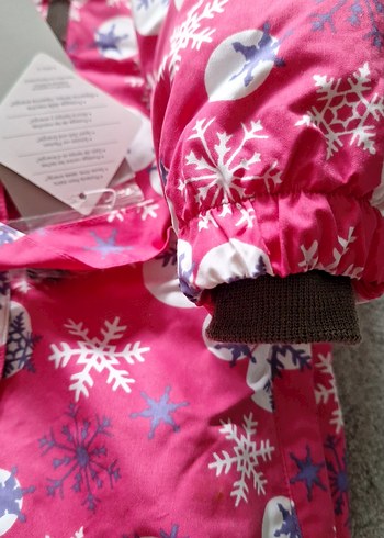 Renkli Baskılı Kız Bebek Kayak Tulumu - Görsel 6