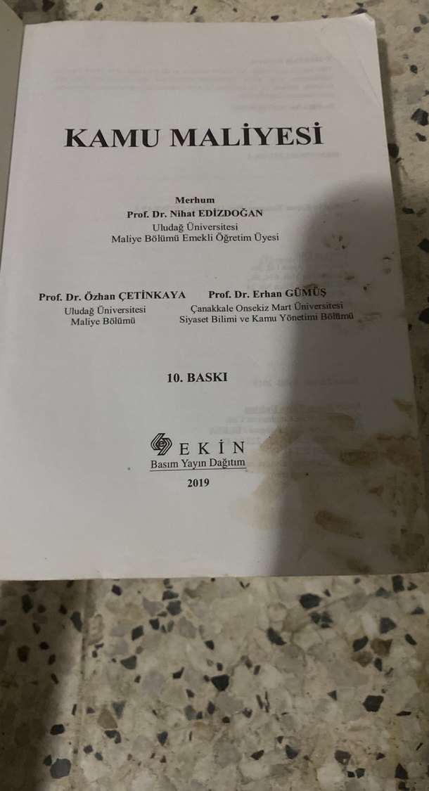 Kamu Maliyesi - Nihat Edizdoğan - Görsel 2