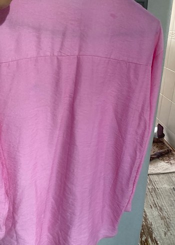 Diğer Nakışlı Düğmeli Pembe Kadın Gömlek