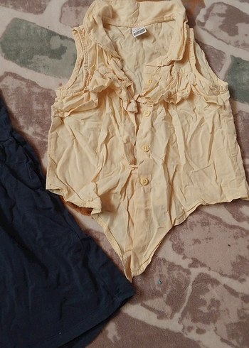 Kız Çocuk Fırfırlı Pamuklu Kolsuz Bluzlar - Görsel 3