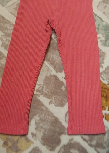 Kız Çocuk Pembe Pamuklu Tayt - Görsel 2