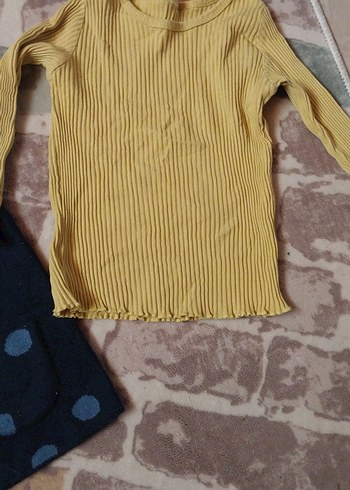 Kız Çocuk Sarı Kolsuz Örgü Süveter - Görsel 3