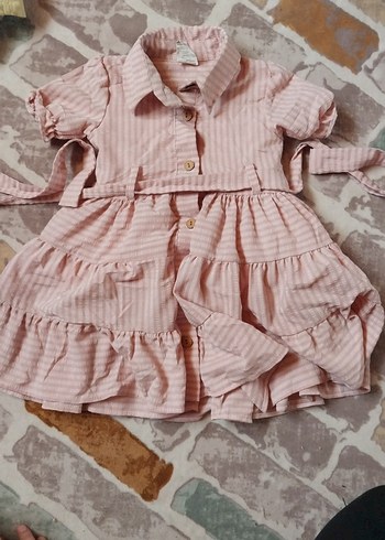 Pembe Kat Katlı Kız Elbisesi düğün doğum gunu için uygun - Görsel 3