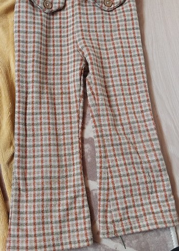 Düğmeli Kahverengi Kız Tayt - Görsel 3