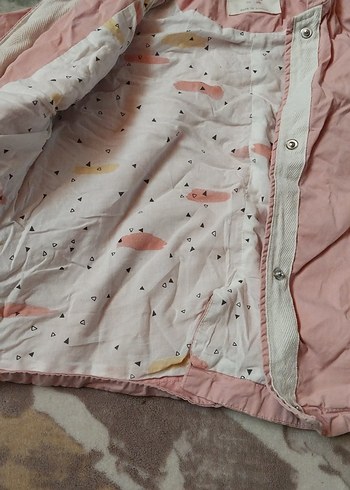 Kız Çocuk Kapüşonlu Düğmeli Pembe Ceket - Görsel 3