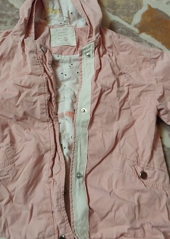 Kız Çocuk Kapüşonlu Düğmeli Pembe Ceket - Görsel 4