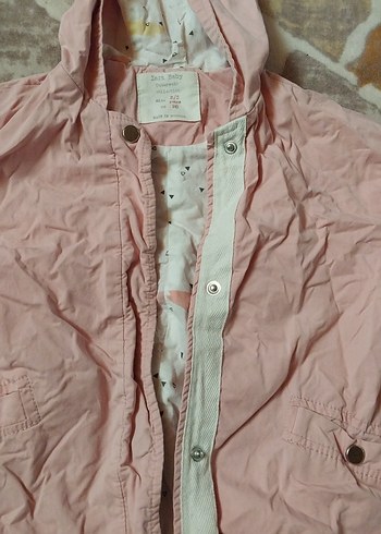 Kız Çocuk Kapüşonlu Düğmeli Pembe Ceket - Görsel 2