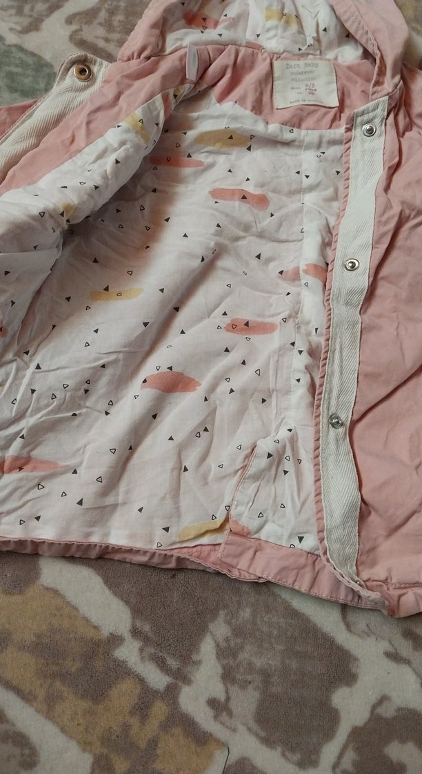 Kız Çocuk Kapüşonlu Düğmeli Pembe Ceket - Görsel 3