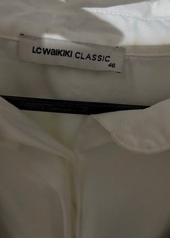 Düğmeli Beyaz Uzun Kollu Kadın Gömlek - Görsel 3