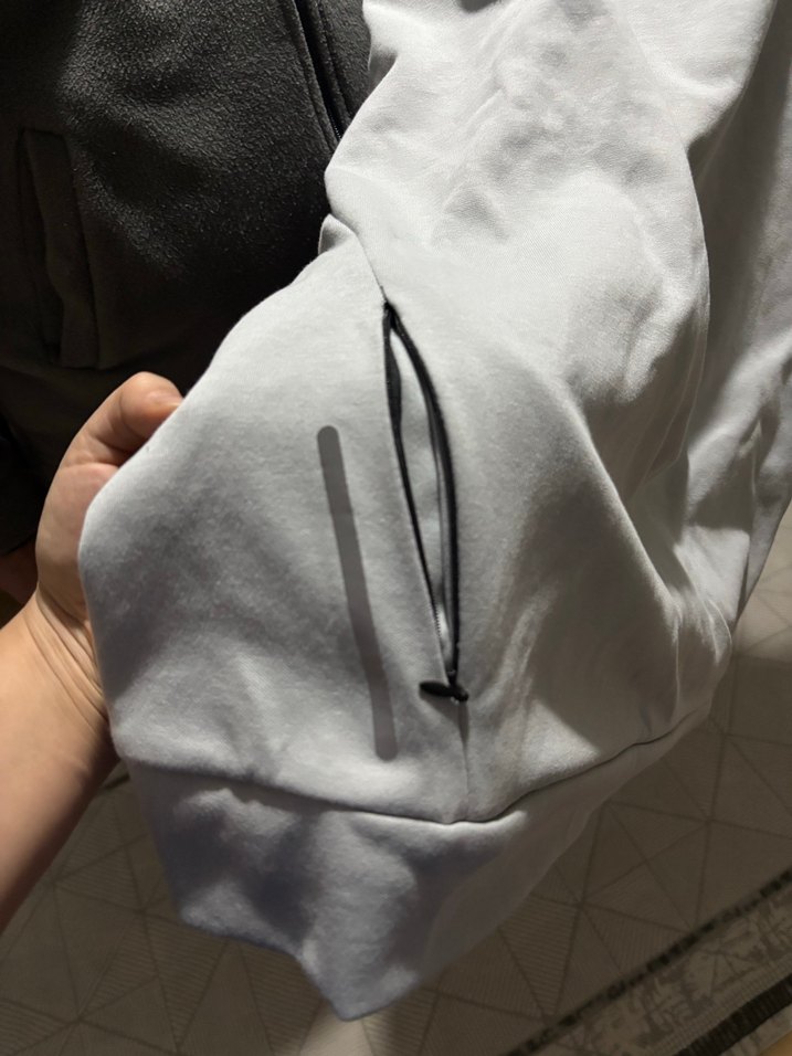 Erkek Beyaz Fermuarlı Sweatshirt - Görsel 2