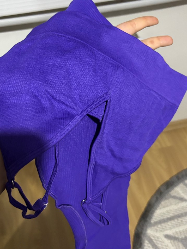 Kadın Mor Spor Tayt sütyen - Görsel 2