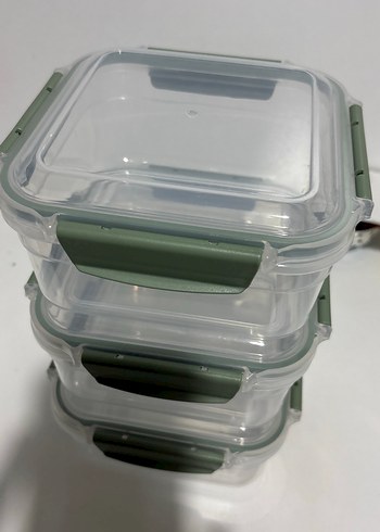 Yeşil Kilitli Şeffaf Saklama Kabı Seti - Görsel 2