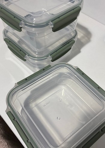 Yeşil Kilitli Şeffaf Saklama Kabı Seti - Görsel 4