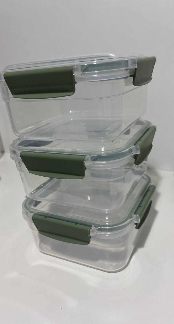 Yeşil Kilitli Şeffaf Saklama Kabı Seti - Görsel 3