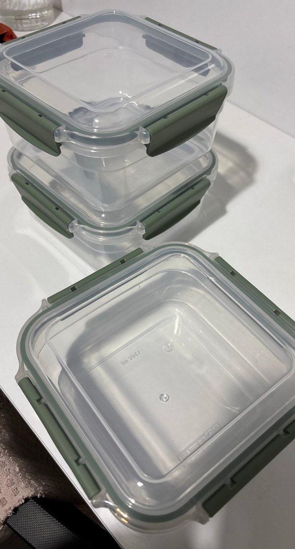 Yeşil Kilitli Şeffaf Saklama Kabı Seti - Görsel 4