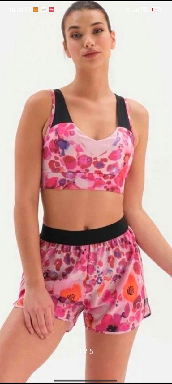 Pembe Çiçek Desenli Dagi Spor Sütyeni - Görsel 5