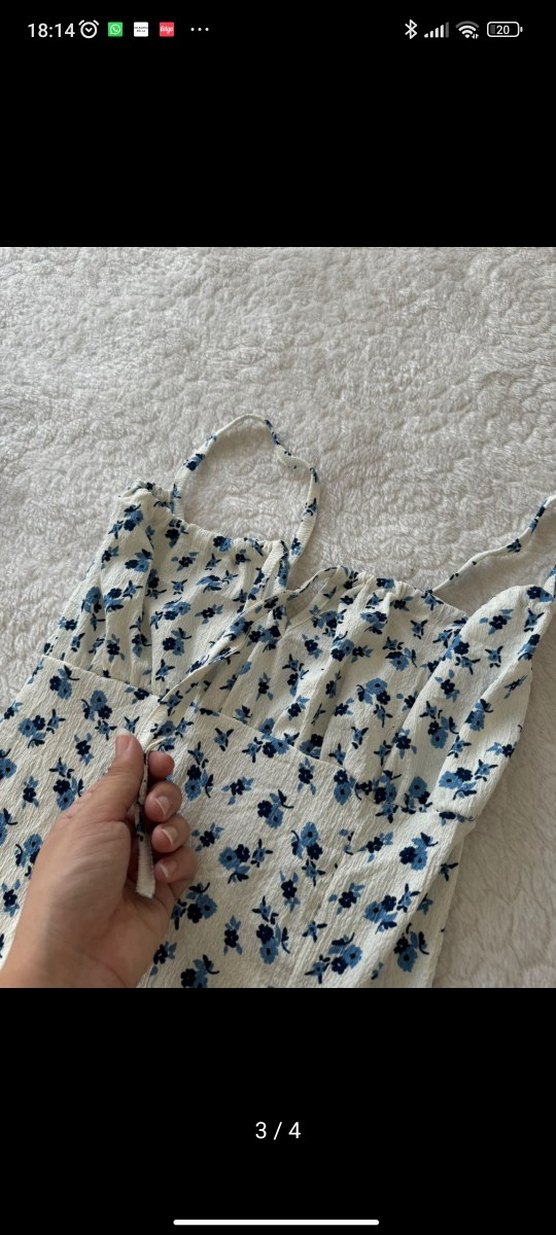 Çiçek Desenli Uzun Askılı Bohem Elbise - Görsel 3