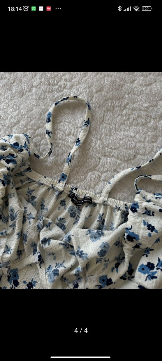 Çiçek Desenli Uzun Askılı Bohem Elbise - Görsel 4