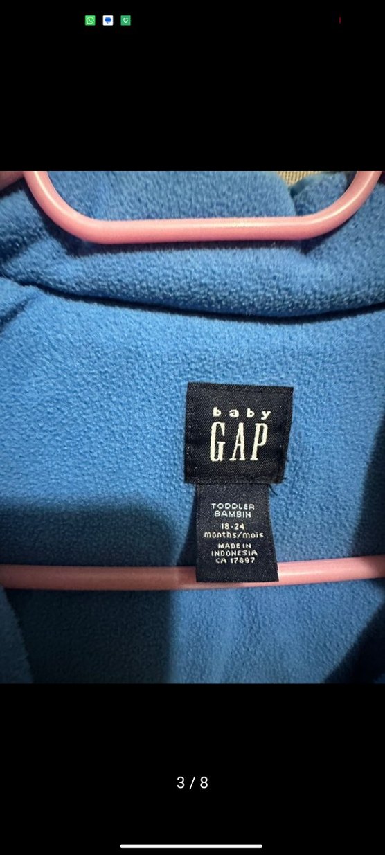 Erkek Çocuk Mavi Fermuarlı Mont GAP kaz tüyü - Görsel 3