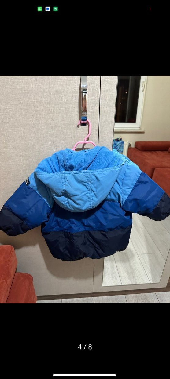 Erkek Çocuk Mavi Fermuarlı Mont GAP kaz tüyü - Görsel 4