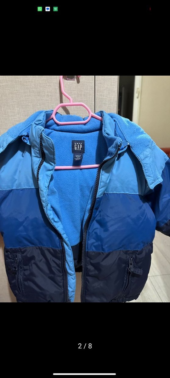 Erkek Çocuk Mavi Fermuarlı Mont GAP kaz tüyü - Görsel 2