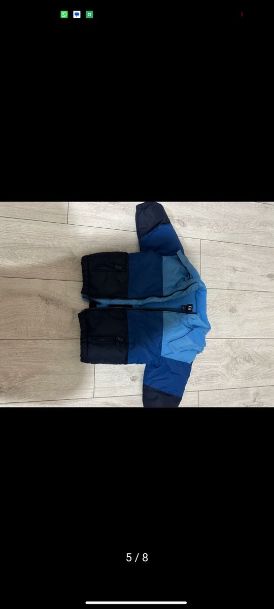 Erkek Çocuk Mavi Fermuarlı Mont GAP kaz tüyü - Görsel 5